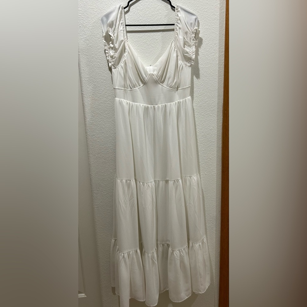 Ivory Ruffle Maxi Dress - Picture 4 of 8